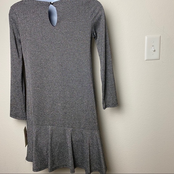 Copper Key Big Girls and Child Gray Metallic Sweater Dress - Picture 3 of 6